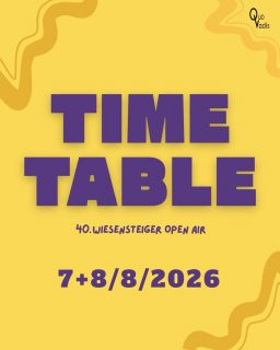 Unser TimeTable und die Map für das diesjährige Open Air am Wochenende 💛 
So seid ihr bestens vorbereitet. Packt gute Laune und eure Zelte ein, wir freuen uns auf euch 🫶🏼